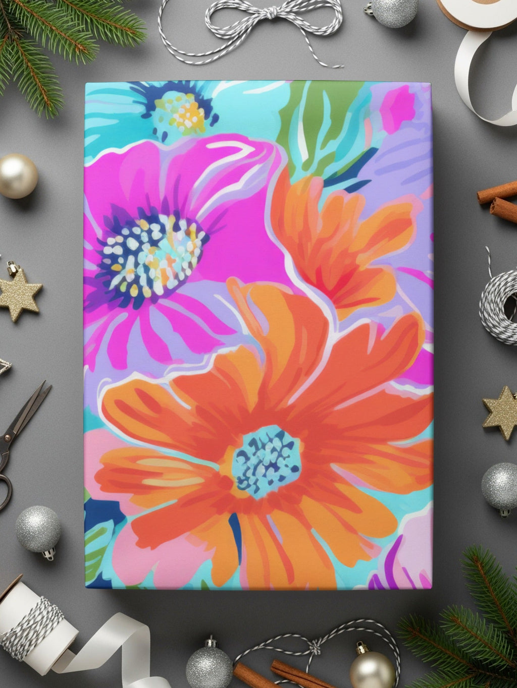 Colorful Floral Digital Pattern, Seamless Flower Print, Background Texture, Digital Paper Download, Vibrant Flower Design - Moore and Mountain