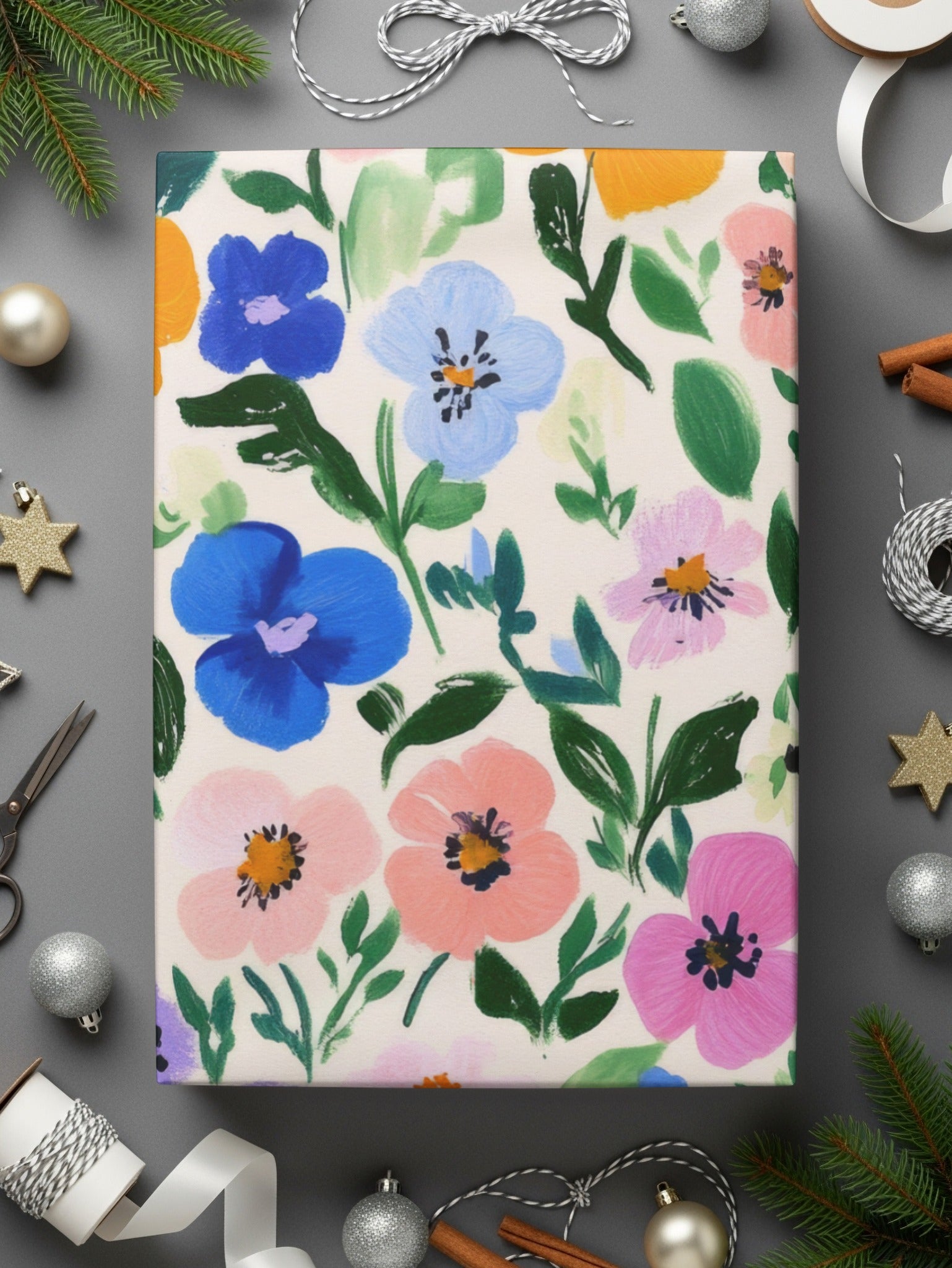 Vibrant Floral Wrapping Paper for Any Occasion