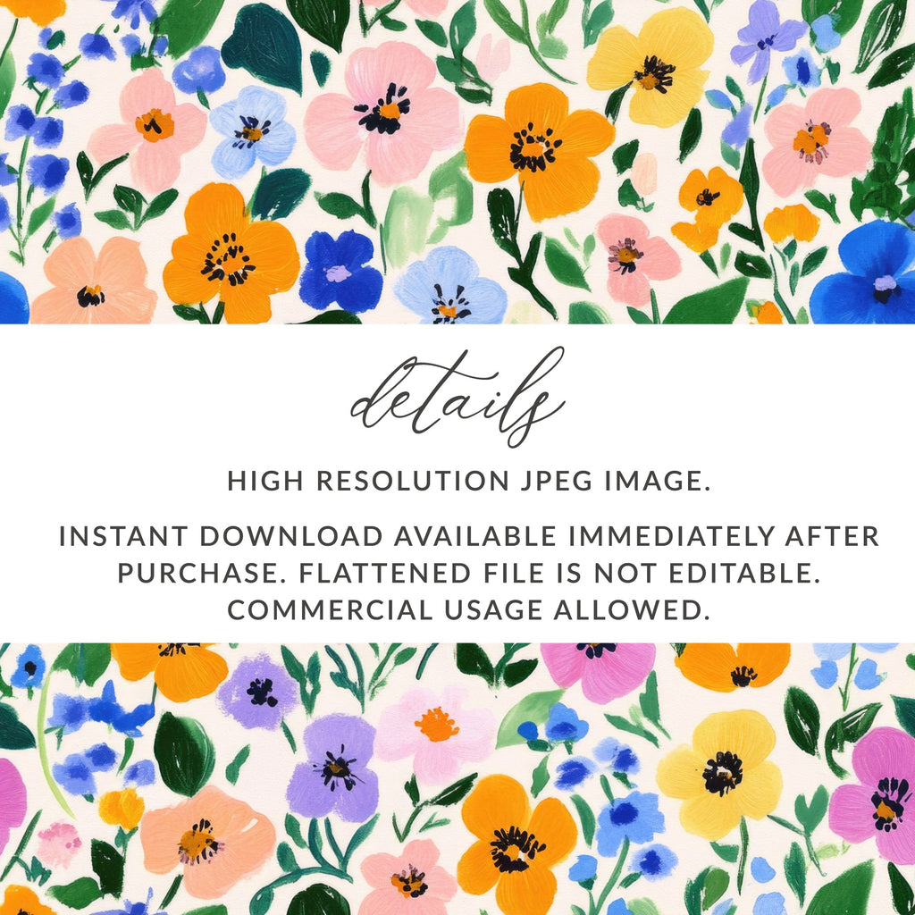 Vibrant Floral High Resolution JPEG Image Instant Download