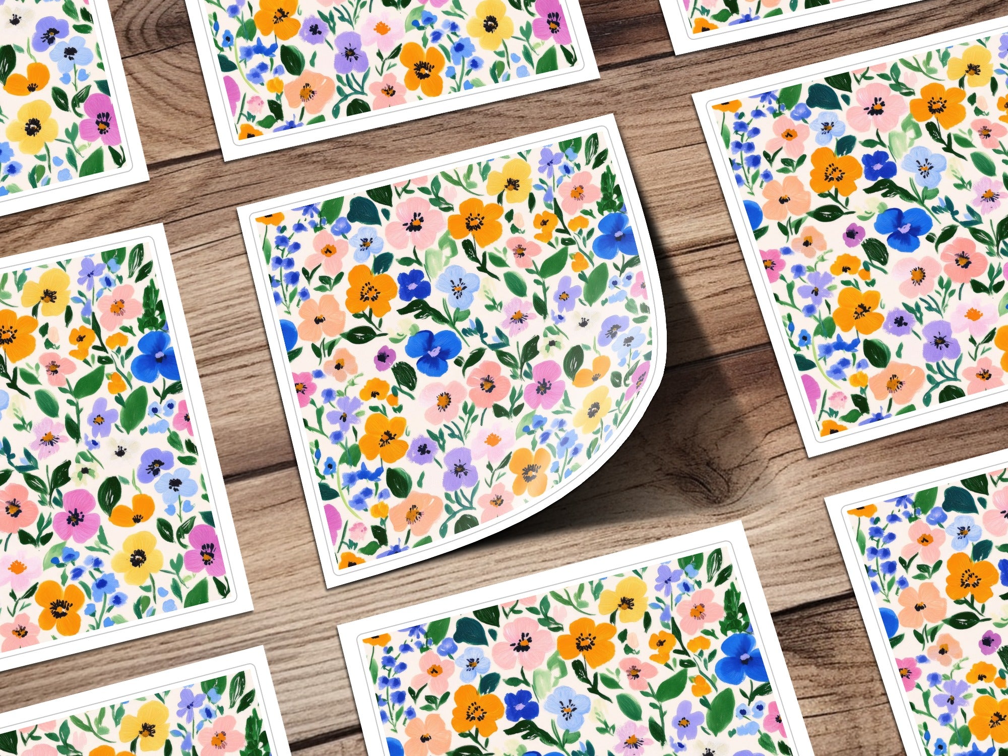 Vibrant Floral Pattern Square Print for Decorative Use