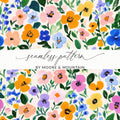 Vibrant Floral Seamless Pattern by Moore & Mountain Design