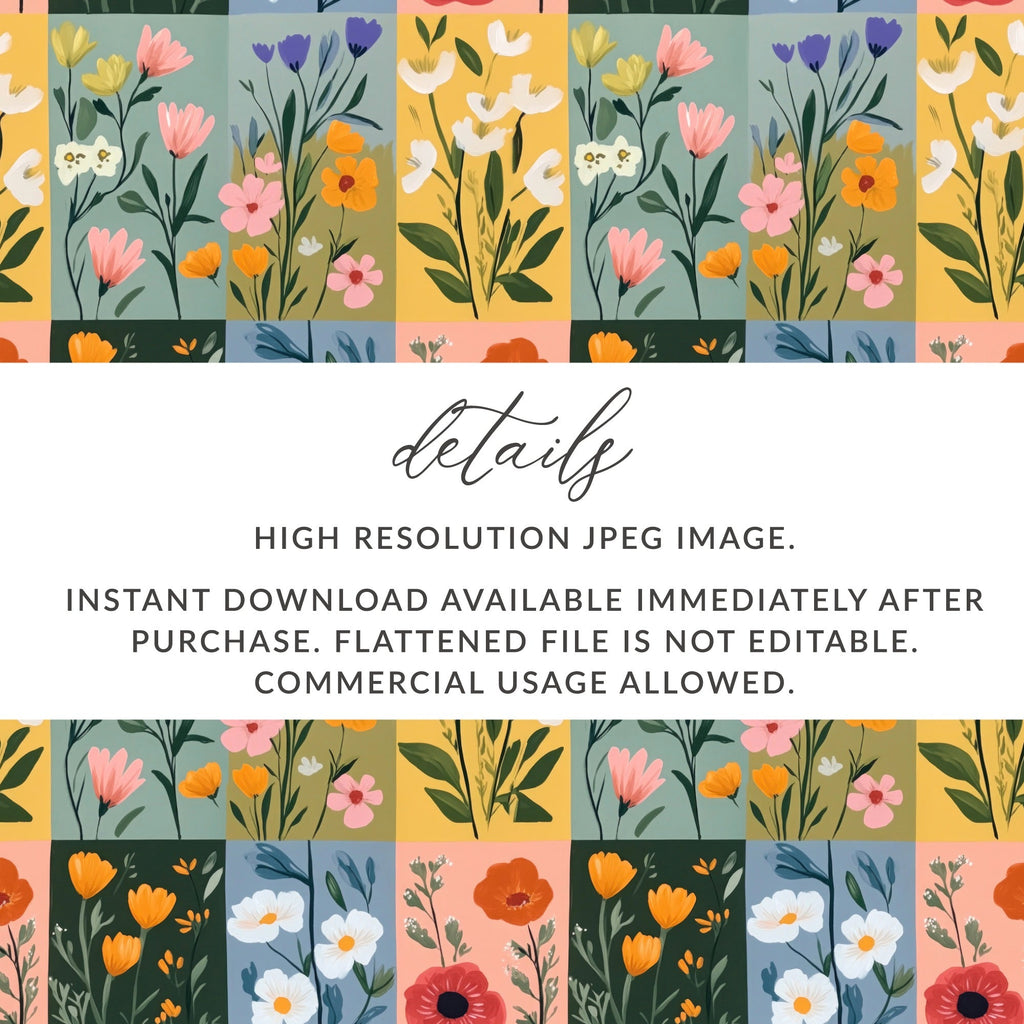 Colorful Floral Pattern On Square Boxes Surface Texture - Moore and Mountain