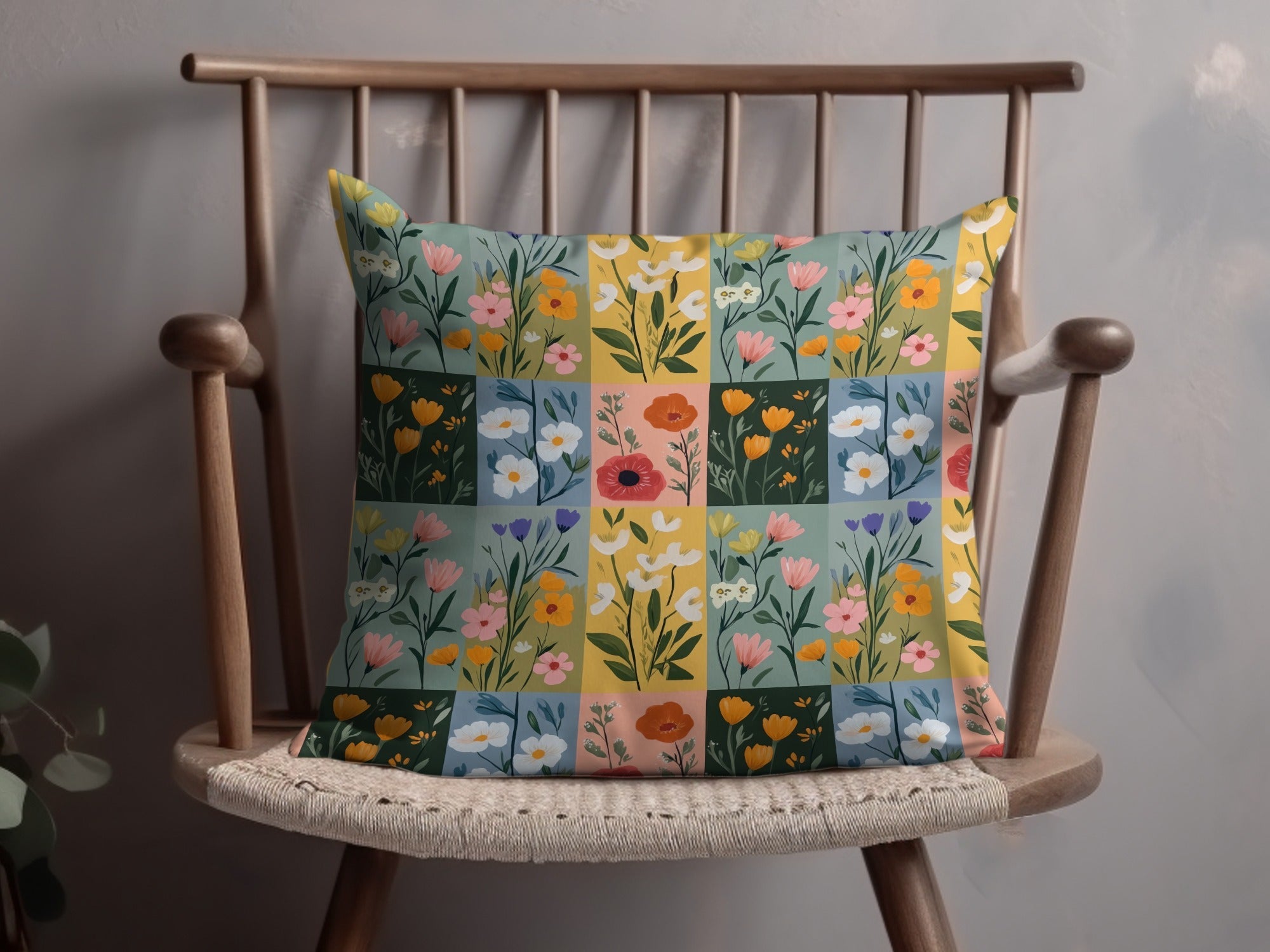 Colorful Floral Pattern On Square Boxes Surface Texture - Moore and Mountain
