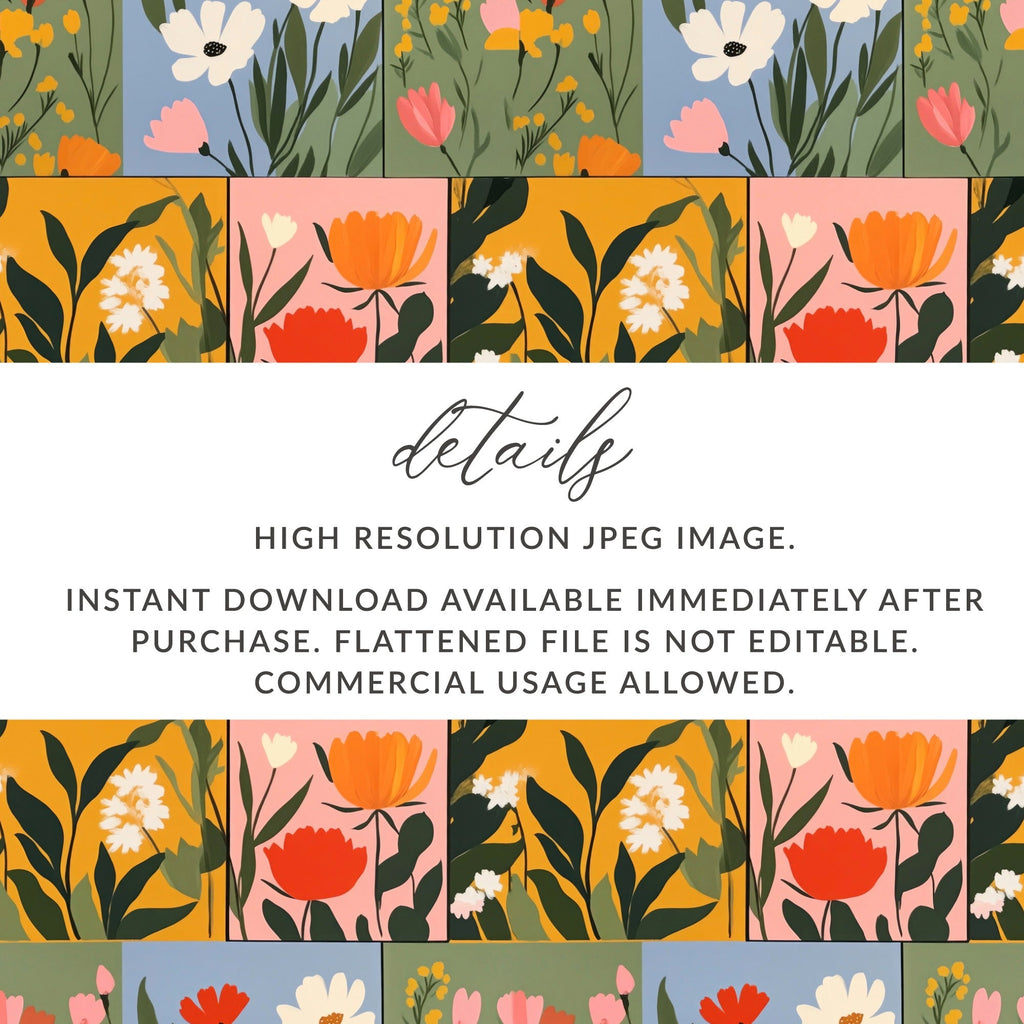 Colorful Flowers Patchwork Pattern Seamless Tile Set - Moore and Mountain