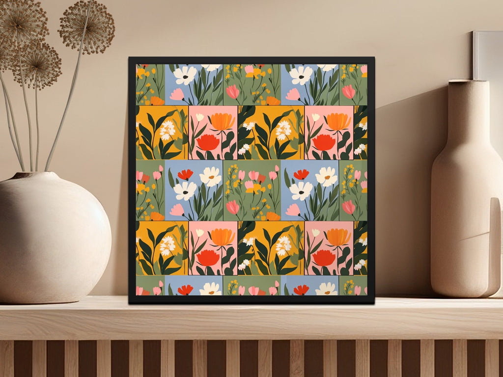 Colorful Flowers Patchwork Pattern Seamless Tile Set - Moore and Mountain