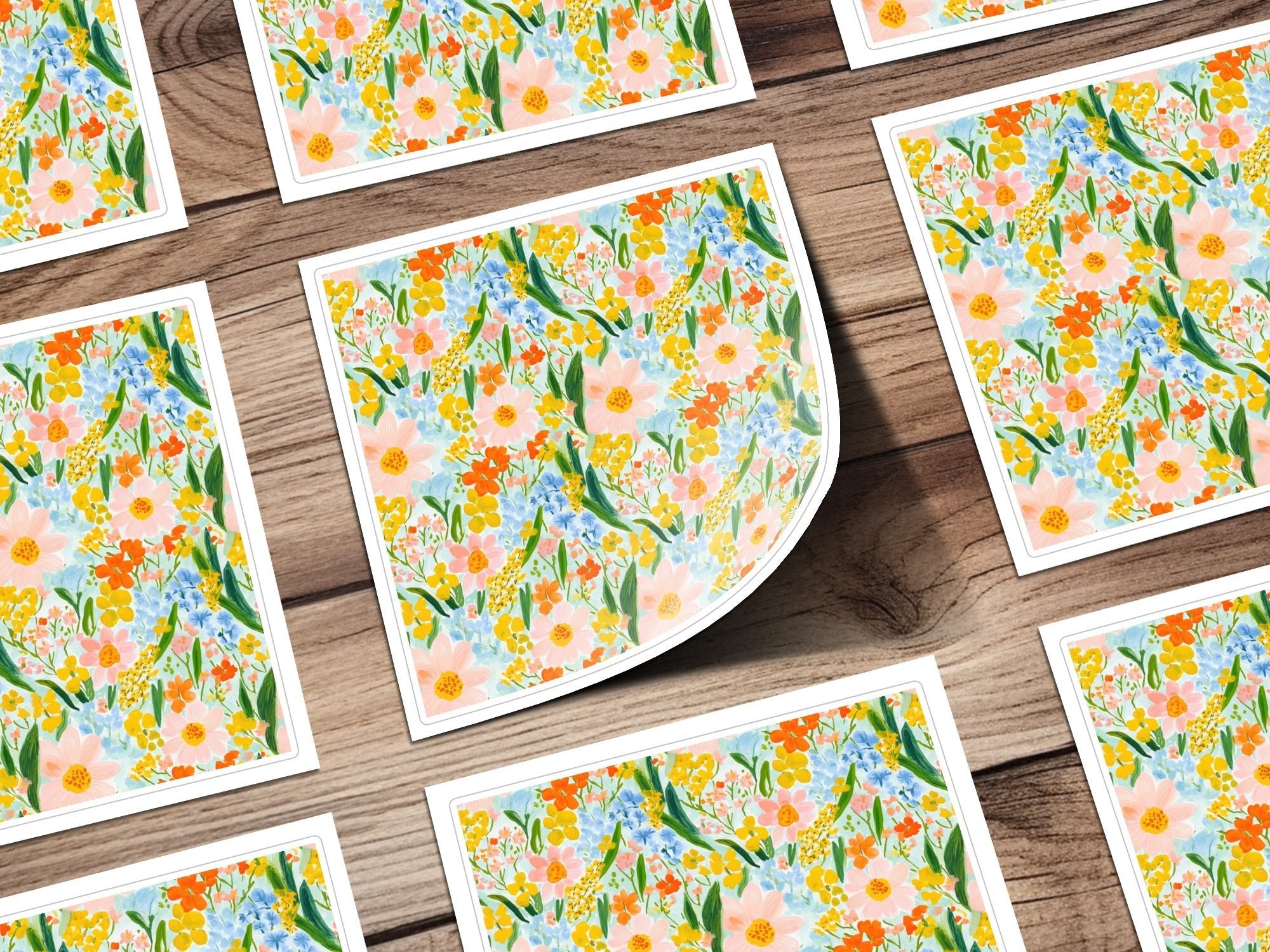 Colorful Hand Painted Floral Pattern for Textile Design Digital Watercolor Spring Floral - Moore and Mountain