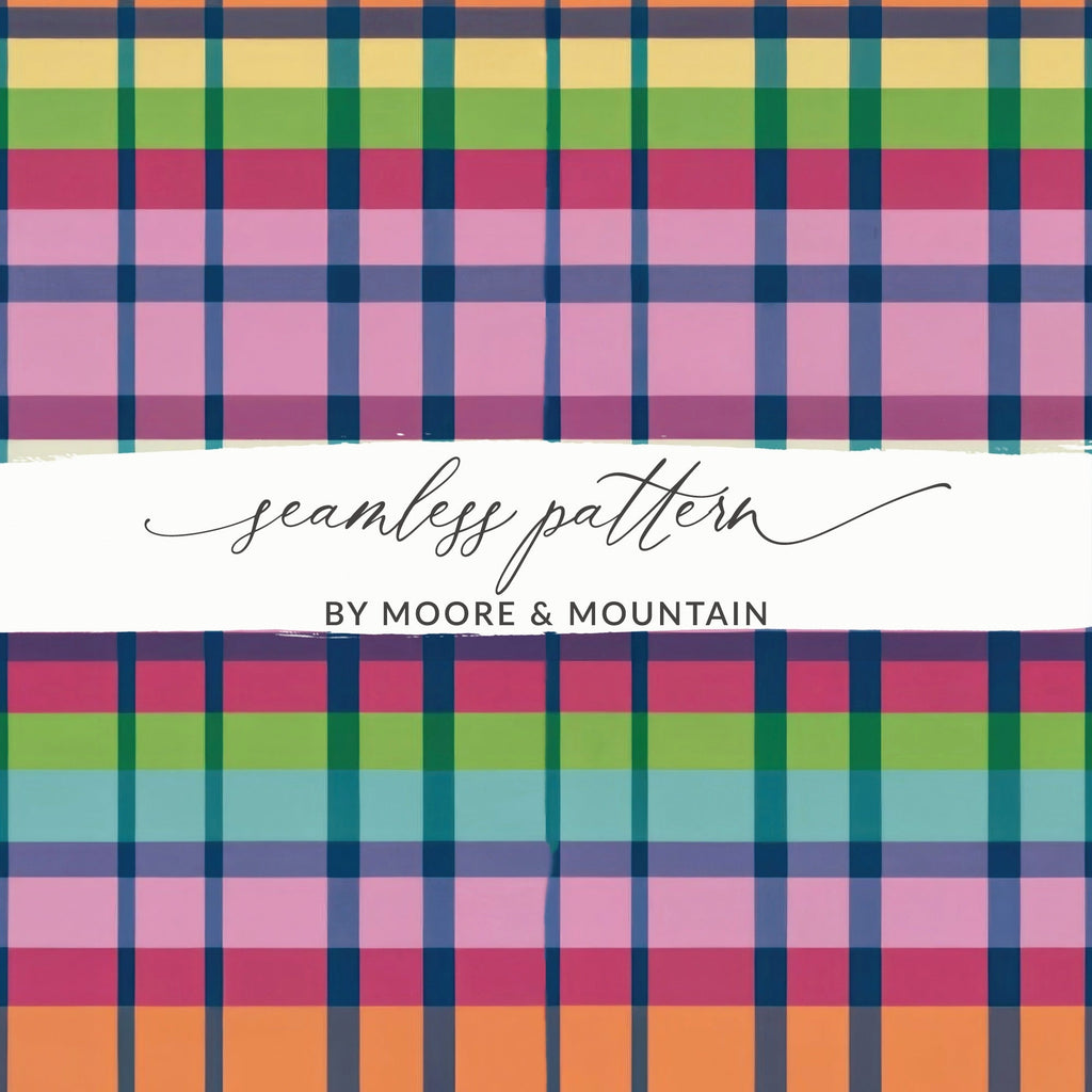 Colorful Plaid Digital Paper, Seamless Tartan Pattern, Fabric Print, Scrapbook Paper, Commercial Use, Digital Download, Two Scales - Moore and Mountain