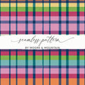 Colorful Plaid Digital Paper, Seamless Tartan Pattern, Fabric Print, Scrapbook Paper, Commercial Use, Digital Download, Two Scales - Moore and Mountain
