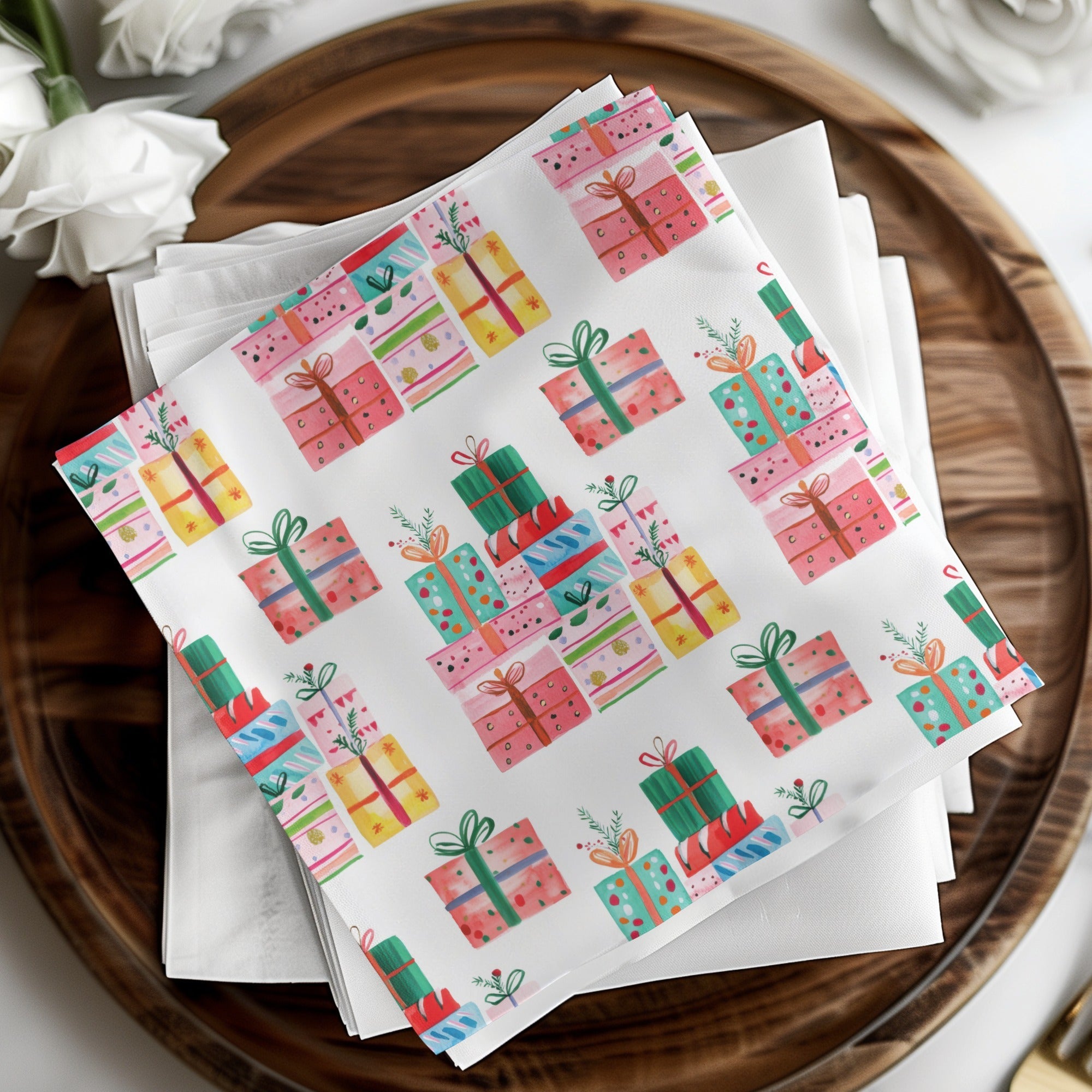 Colorful Presents Watercolor Style Repeat Pattern Digital - Moore and Mountain