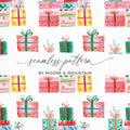 Colorful Presents Watercolor Style Repeat Pattern Digital - Moore and Mountain