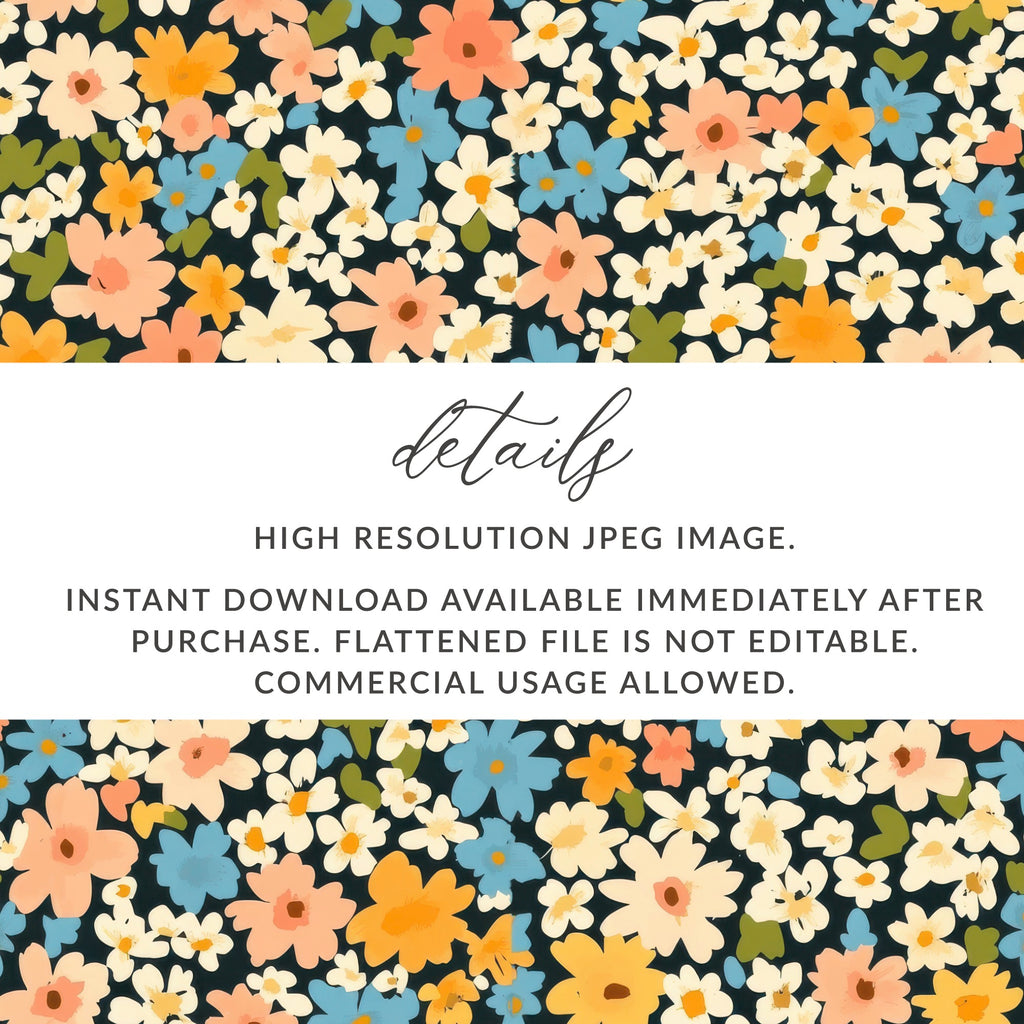 Colorful Floral Instant Download High Res JPEG Image