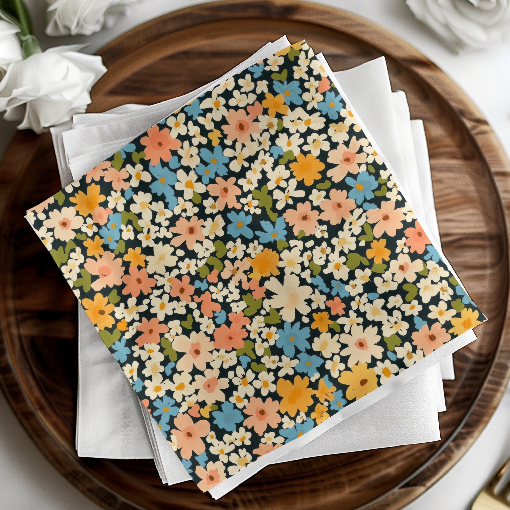 Colorful Floral Pattern Napkins for Elegant Dining