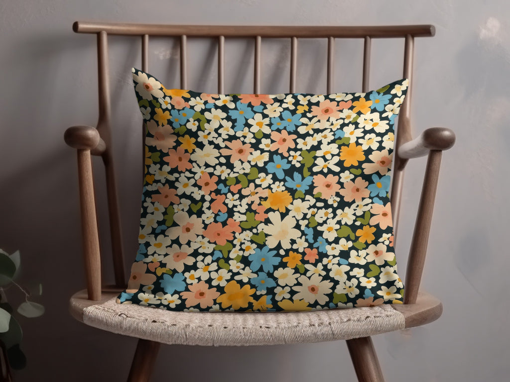 Colorful Floral Pattern Throw Pillow for Home Decor