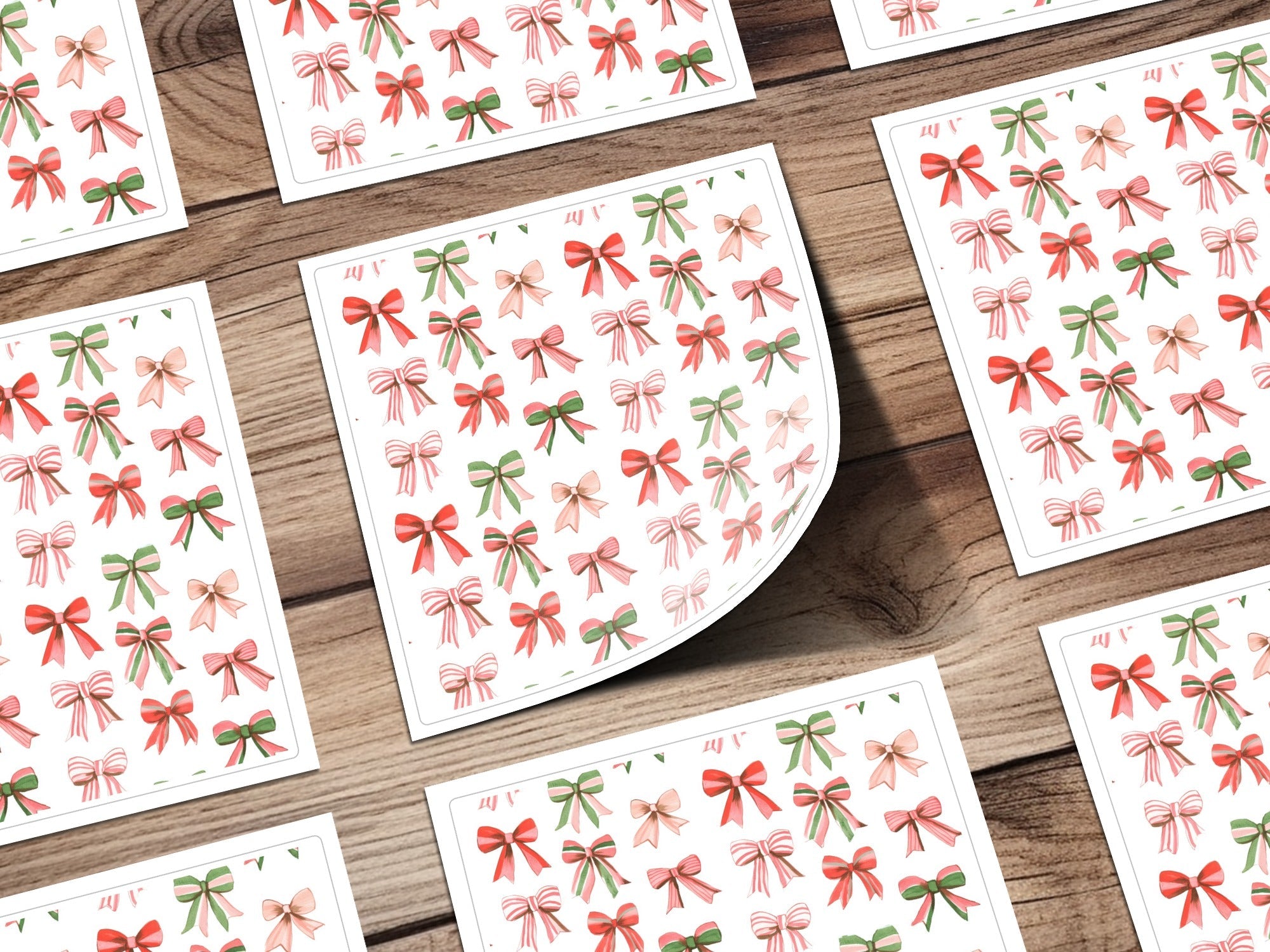 Colorful Watercolor Bows Repeat Pattern Art Print Digital - Moore and Mountain