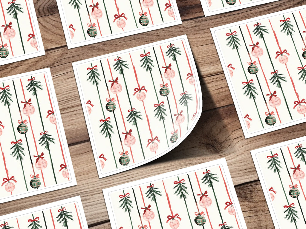 Coquette Christmas Festive Holiday Seamless Pattern Digital Download - Christmas Decoration Design - Moore and Mountain