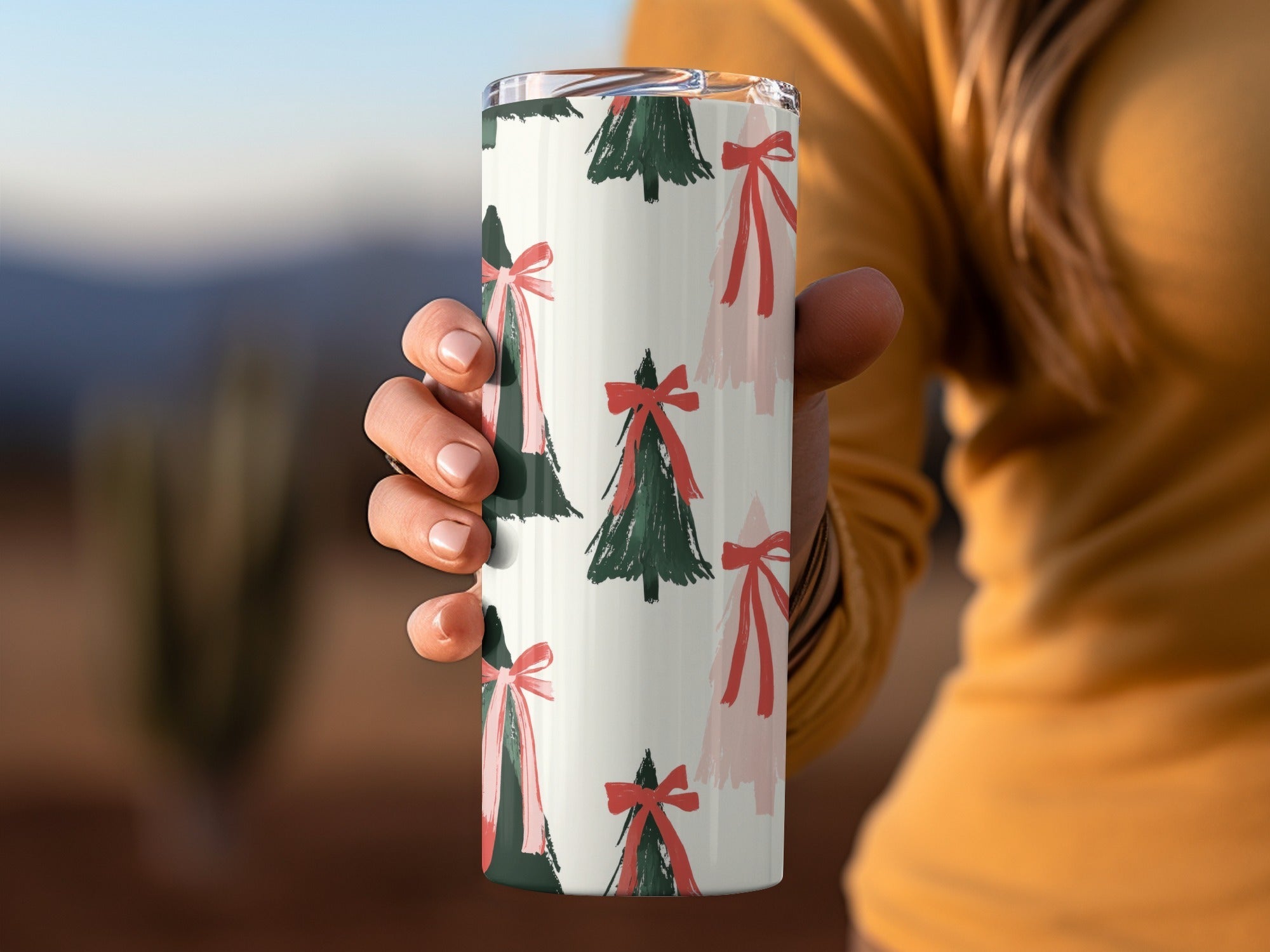 Coquette Christmas Tree Seamless Pattern Digital Paper, Holiday Digital Download, Red Bow Trees, Festive Background, Xmas Scrapbook Paper - Moore and Mountain