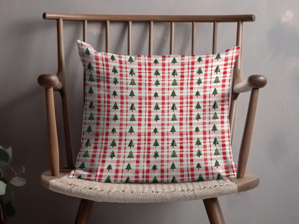 Coquette Classic Christmas Tree and Plaid Pattern Repeating Digital - Moore and Mountain