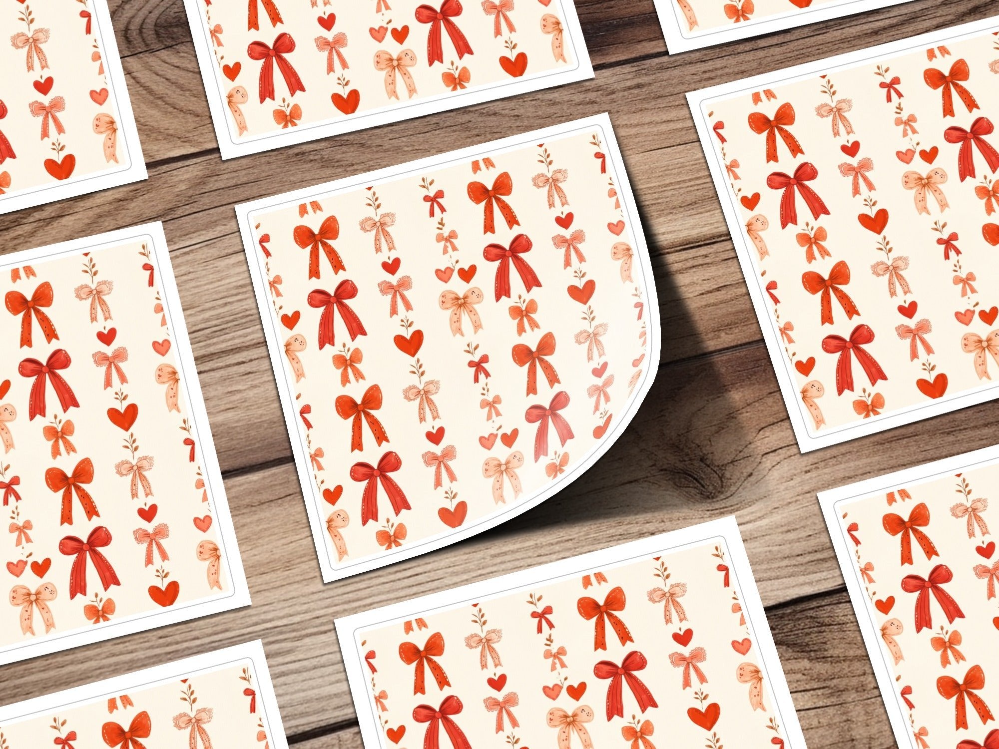 Coquette Red Ribbons and Bows and Hearts Ribbons Pattern For Romantic Projects Seamless - Moore and Mountain
