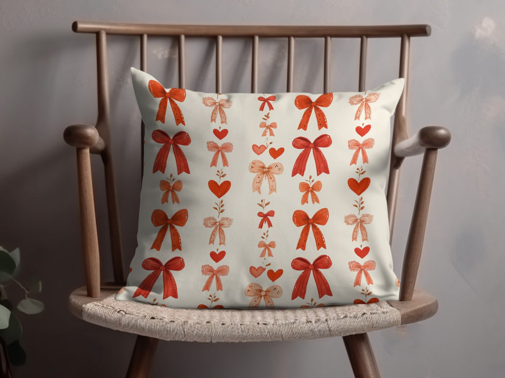 Coquette Red Ribbons and Bows and Hearts Ribbons Pattern For Romantic Projects Seamless - Moore and Mountain