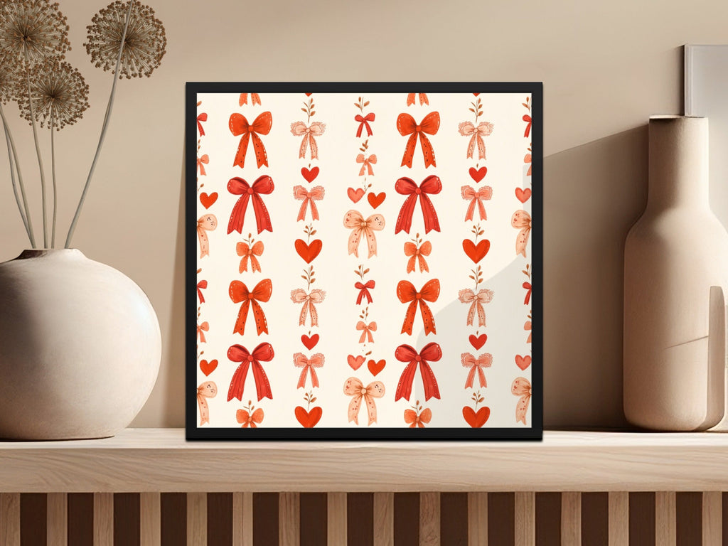 Coquette Red Ribbons and Bows and Hearts Ribbons Pattern For Romantic Projects Seamless - Moore and Mountain