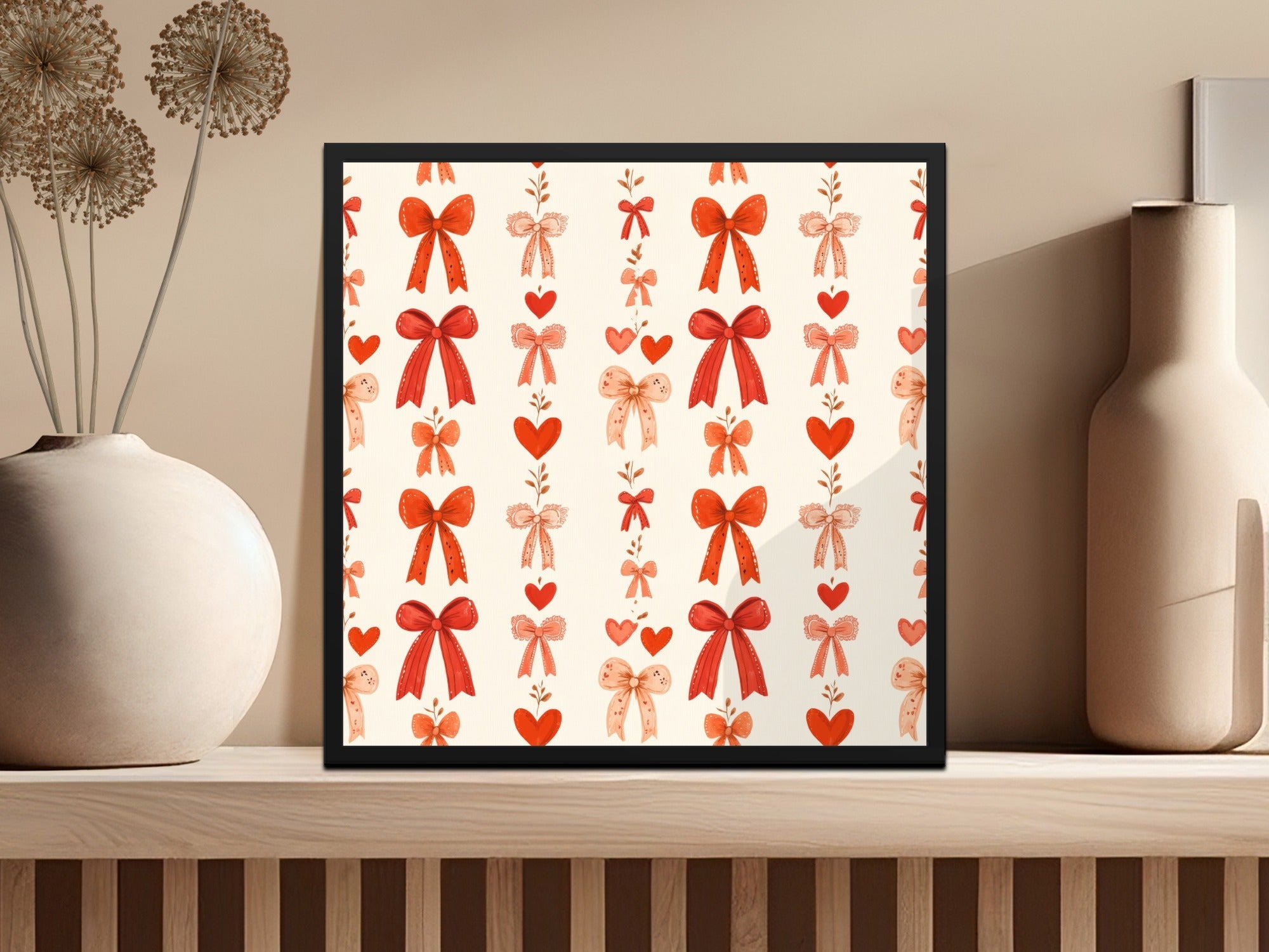 Coquette Red Ribbons and Bows and Hearts Ribbons Pattern For Romantic Projects Seamless - Moore and Mountain