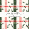 Coquette Red and Green Checks with Leaves and Dots | Digital Download | Festive Pattern - Moore and Mountain