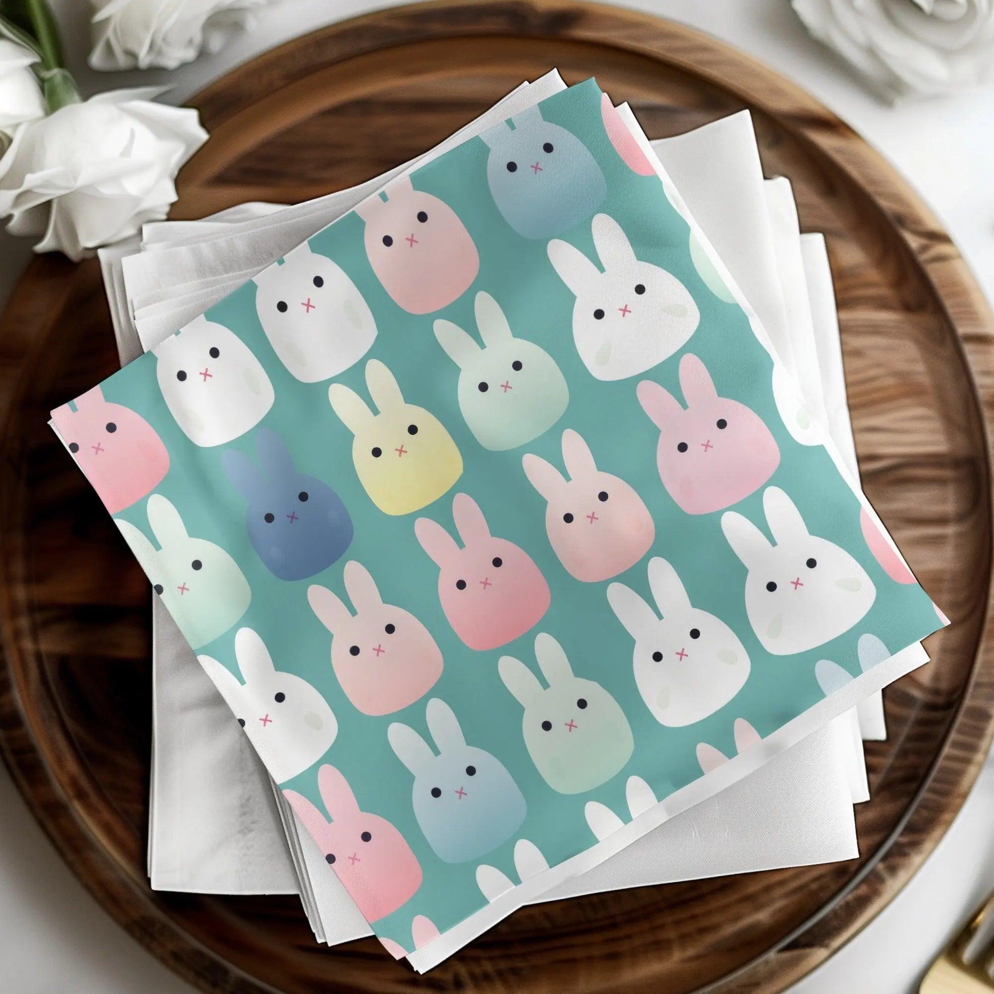 Cute Bunny Seamless Pattern Digital Paper, Pastel Rabbit Repeat Pattern File Download, Kawaii Bunny Fabric Design, Kid Room Digital Design - Moore and Mountain