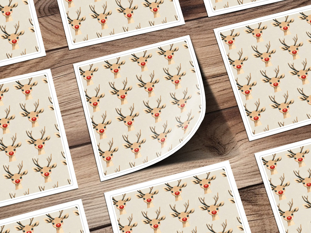 Cute Christmas Reindeer Seamless Pattern for Holiday Rudolph Seamless Background - Moore and Mountain