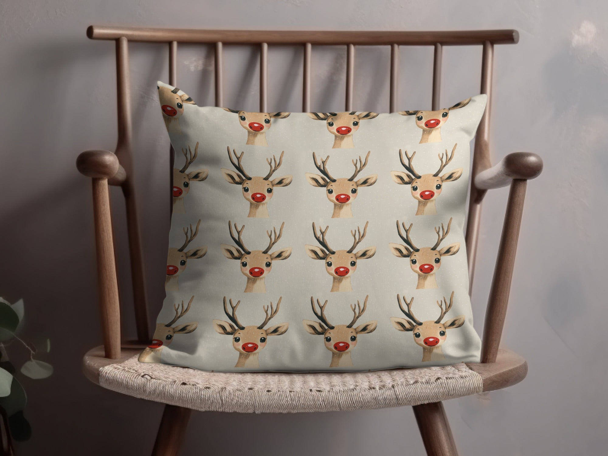 Cute Christmas Reindeer Seamless Pattern for Holiday Rudolph Seamless Background - Moore and Mountain