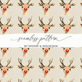 Cute Christmas Reindeer Seamless Pattern for Holiday Rudolph Seamless Background - Moore and Mountain