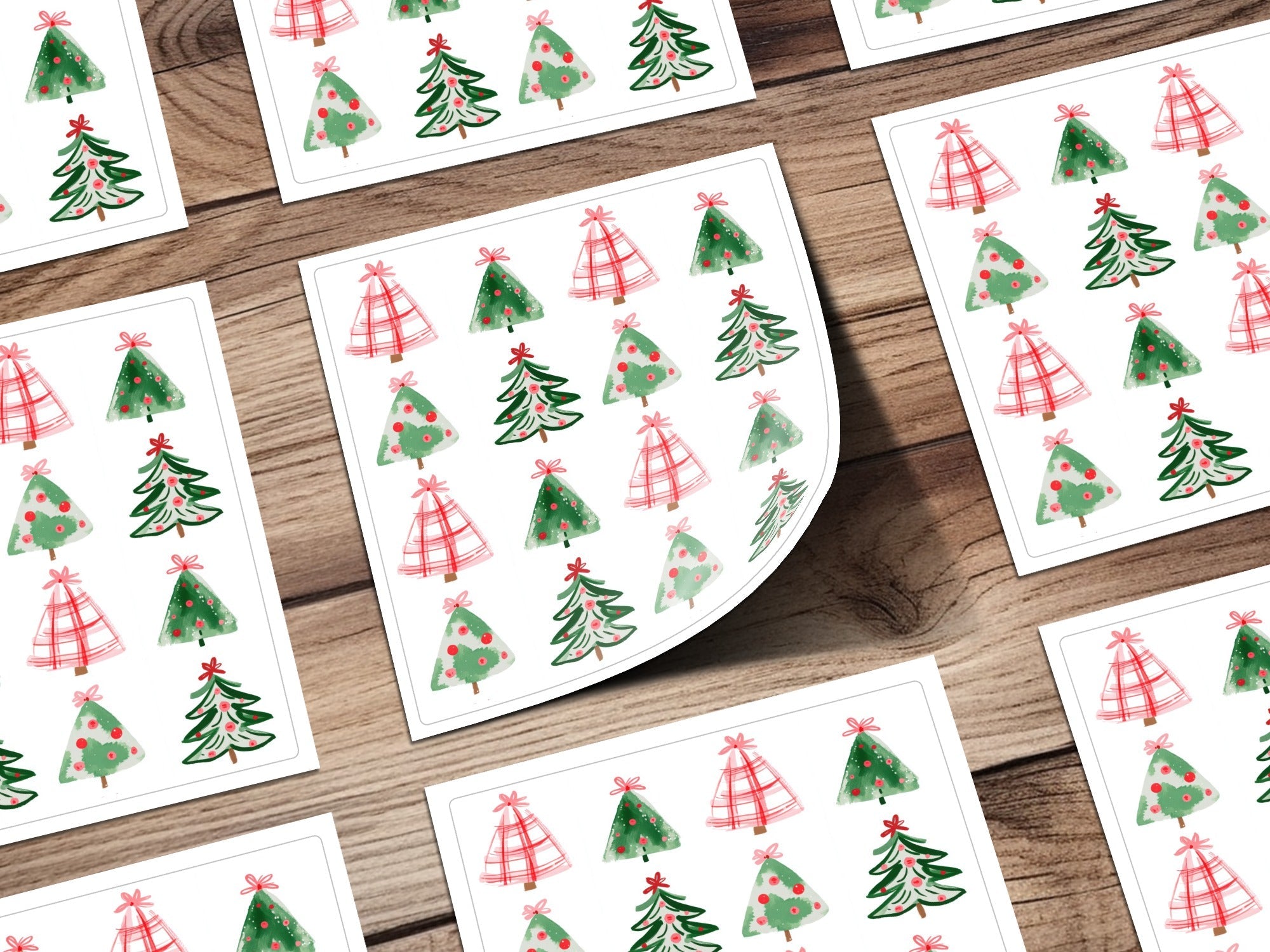 Cute Colorful Christmas Tree Pattern Holiday Season Image Digital - Moore and Mountain