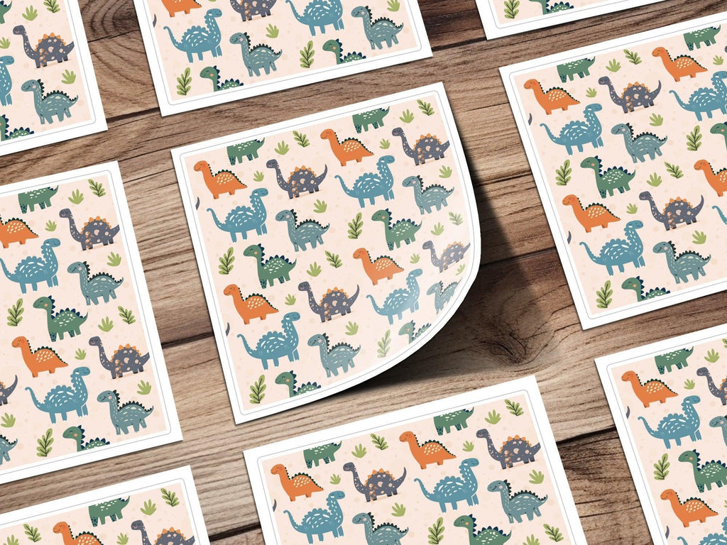 Cute Dinosaur Seamless Pattern Digital Paper, Dino Digital Download, Reptile Background, Kids Room, Nursery Decor, Scrapbooking - Moore and Mountain