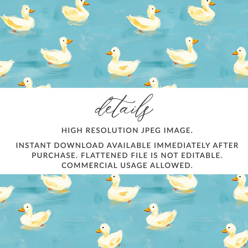 Cute Duck Seamless Background Blue Rubber Ducks - Moore and Mountain