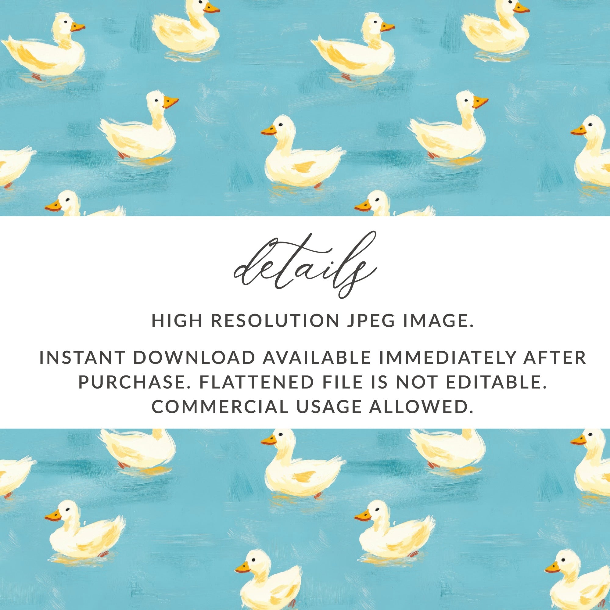 Cute Duck Seamless Background Blue Rubber Ducks - Moore and Mountain