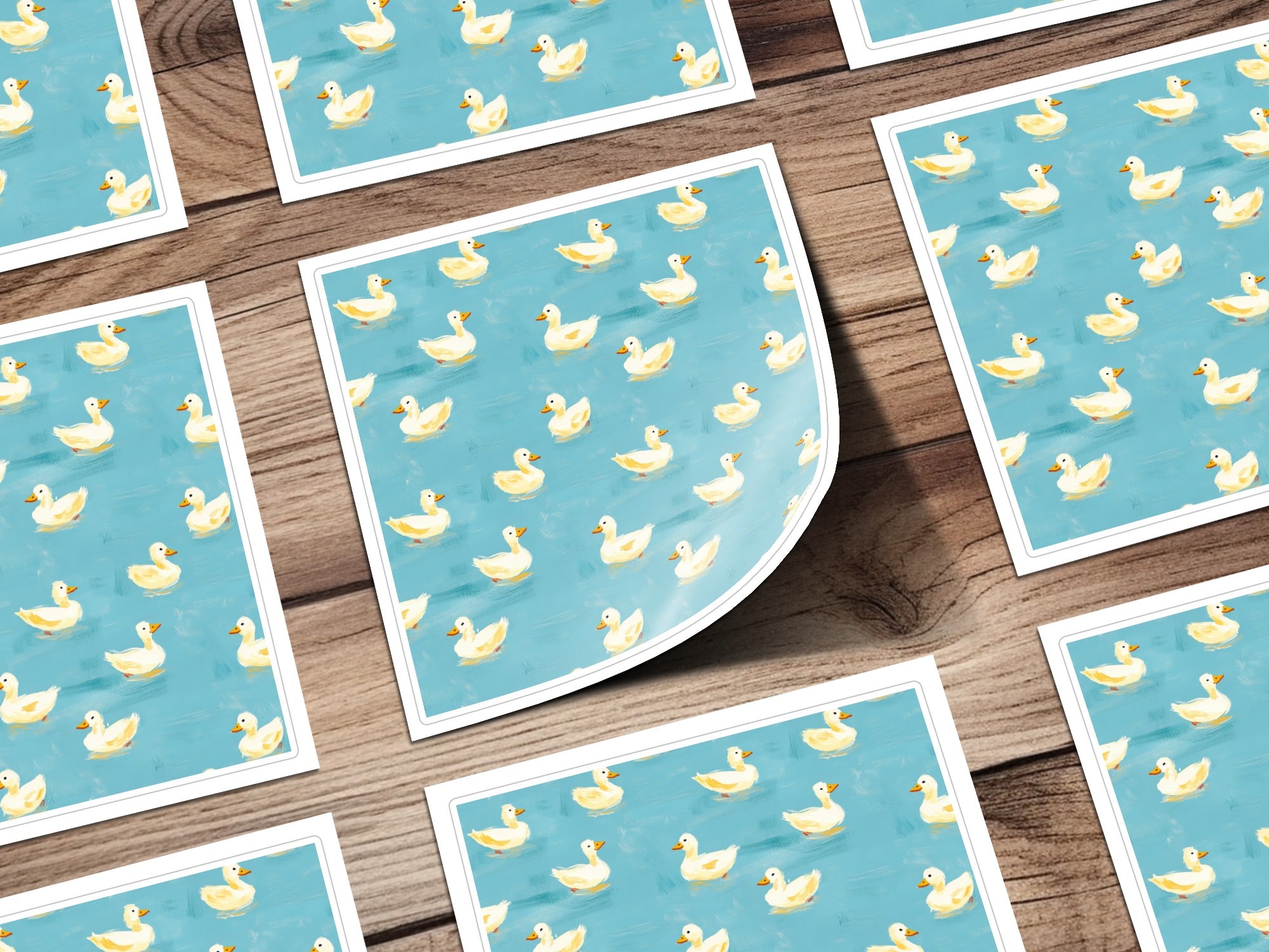 Cute Duck Seamless Background Blue Rubber Ducks - Moore and Mountain