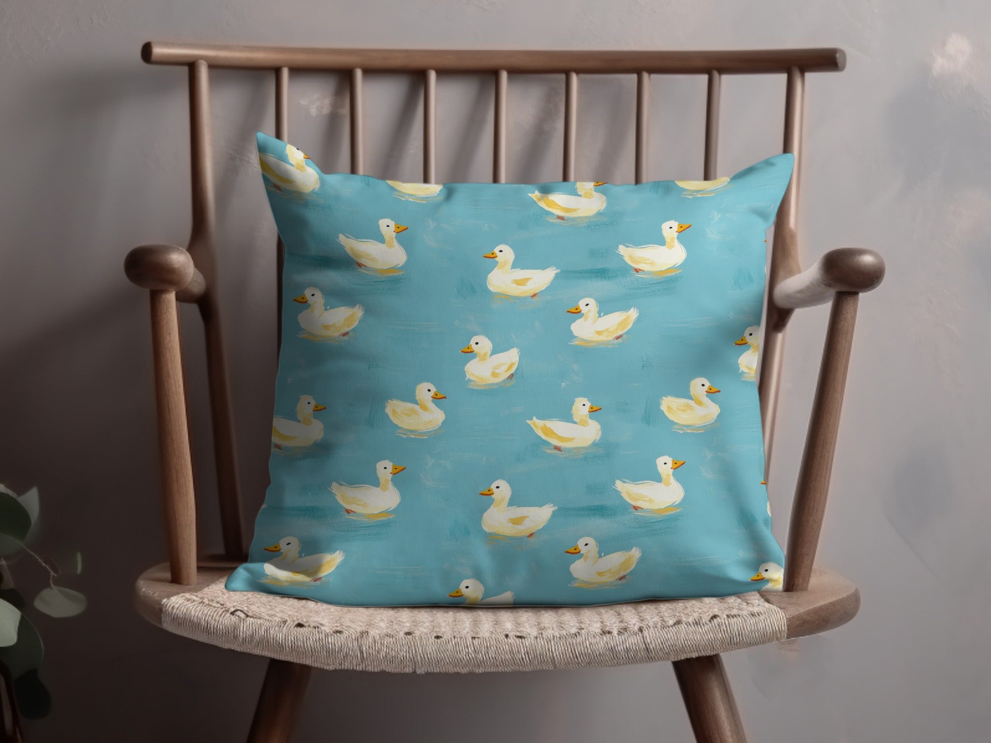 Cute Duck Seamless Background Blue Rubber Ducks - Moore and Mountain