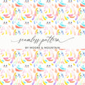 Cute Ghost Seamless Pattern, Pastel Halloween Digital Paper, Kawaii Ghost Fabric, Spooky Season Background, Digital Download for Sublimation - Moore and Mountain