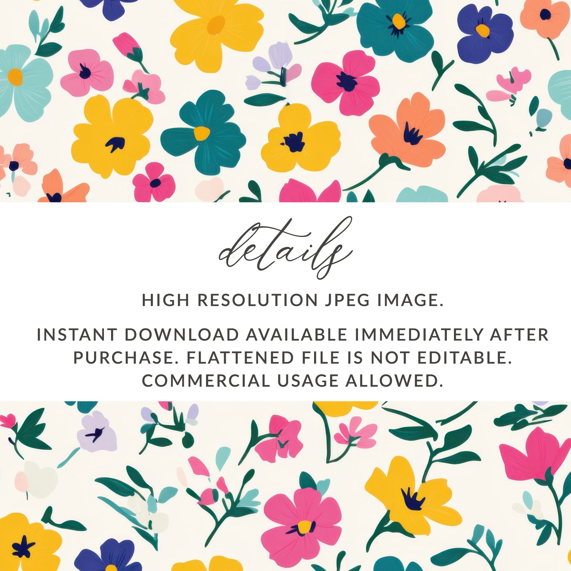Colorful Floral Pattern High Resolution JPEG Image