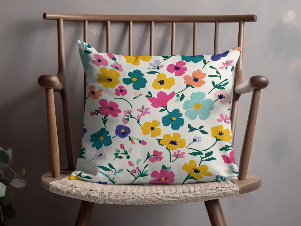 Colorful Floral Decorative Pillow for Home Decor
