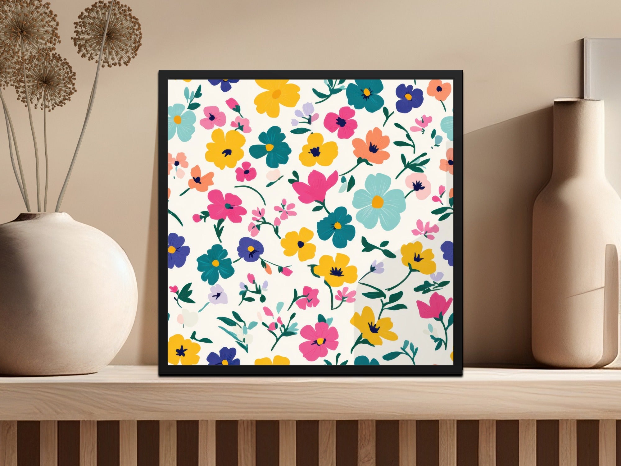 Vibrant Floral Art Print for Home and Office Decor