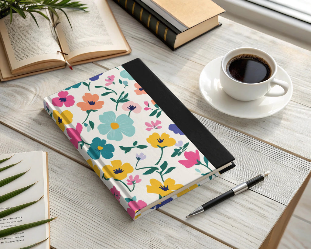 Colorful Floral Print Hardcover Journal Notebook