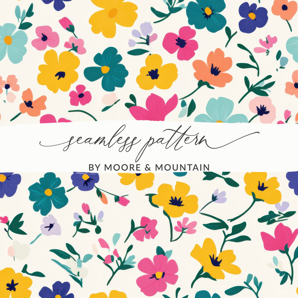 Colorful Floral Seamless Pattern by Moore & Mountain
