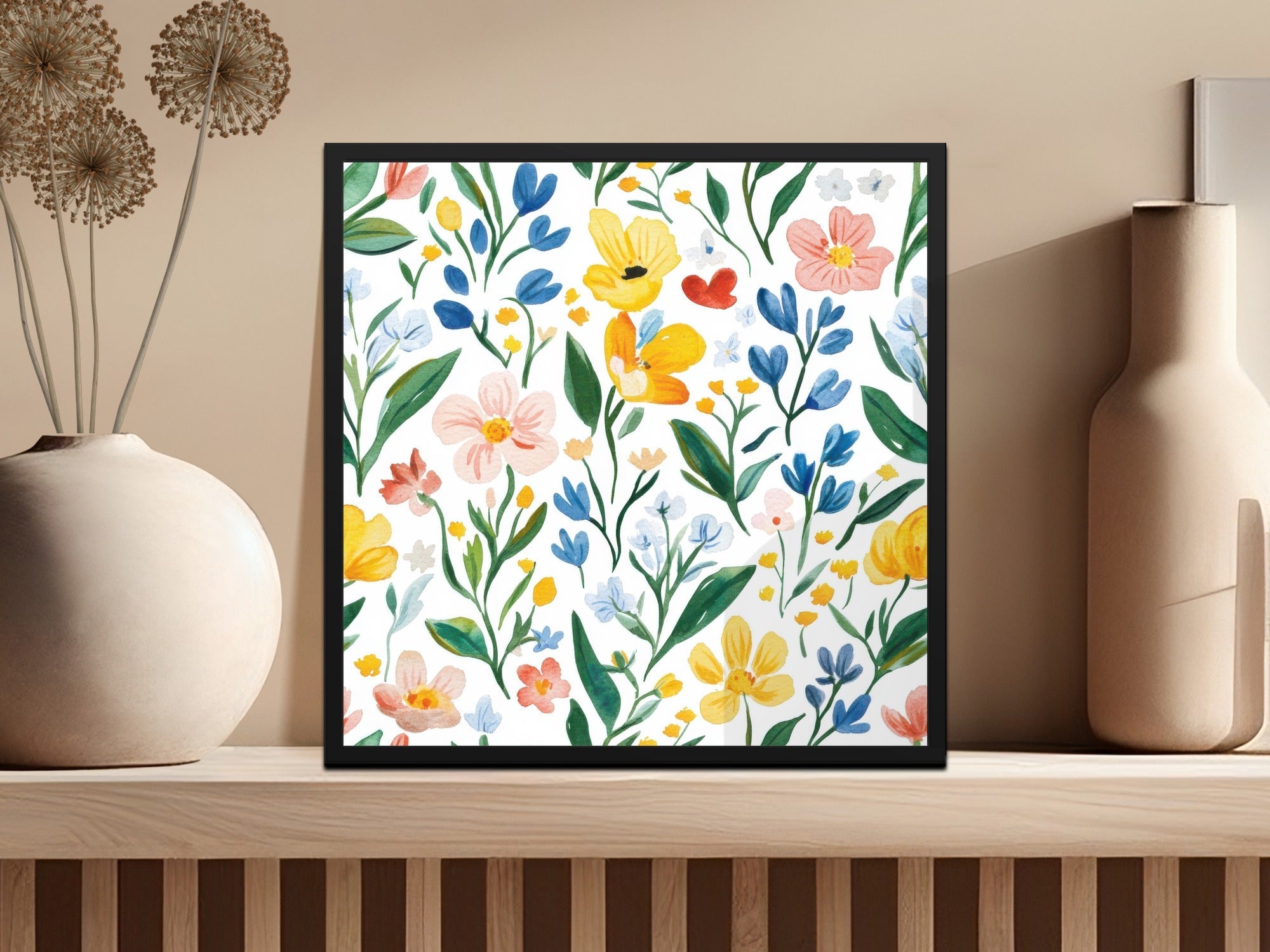 Cutesy Watercolor Floral Pattern Ditsy Summery Floral Background Spring Painted Easter Floral - Moore and Mountain