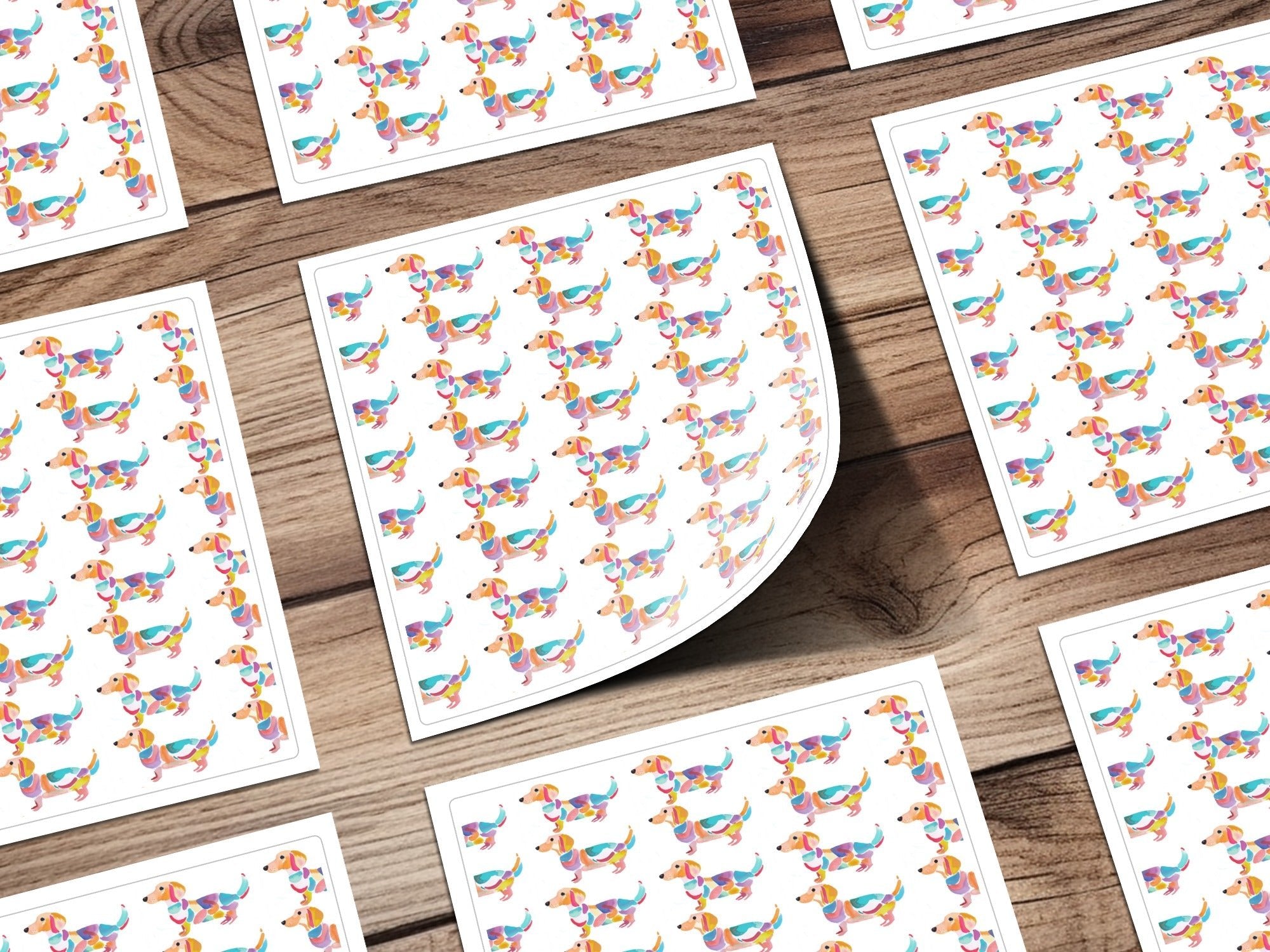 Dachshund Dog Pattern with Colorful Design Digital - Moore and Mountain