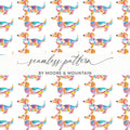 Dachshund Dog Pattern with Colorful Design Digital - Moore and Mountain