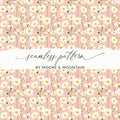 Daisy Digital Paper, Floral Seamless Pattern, Pink Background, Fabric Design, Scrapbooking Paper, Digital Download, 2 JPEG files - Moore and Mountain