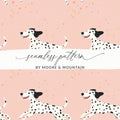Dalmatian Digital Seamless, Puppy Pattern, Pink Background, Dog Pattern, JPEG Files, Scaled Patterns, Dog Lover Gift, Pet Design - Moore and Mountain