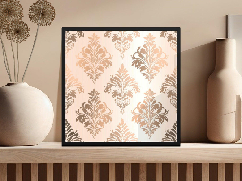 Damask Digital Seamless Pattern, Rose Gold Texture, Luxury Floral Design, 12x12 JPEG Paper, Scrapbook Pattern Digital, Background Designs - Moore and Mountain