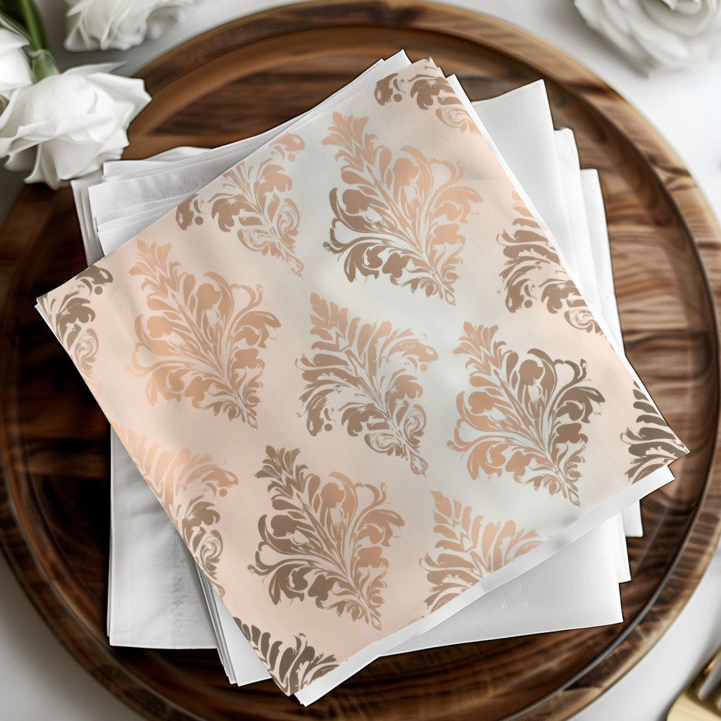 Damask Digital Seamless Pattern, Rose Gold Texture, Luxury Floral Design, 12x12 JPEG Paper, Scrapbook Pattern Digital, Background Designs - Moore and Mountain