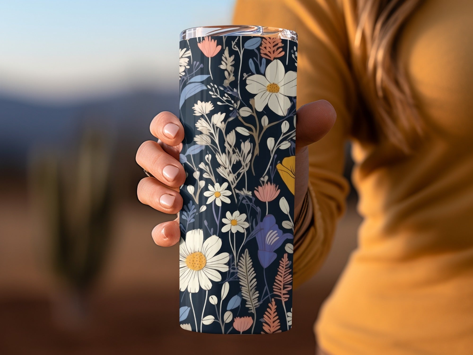 Dark Black Colorful Floral Pattern Spring Summer Boho Watercolor Digital - Moore and Mountain